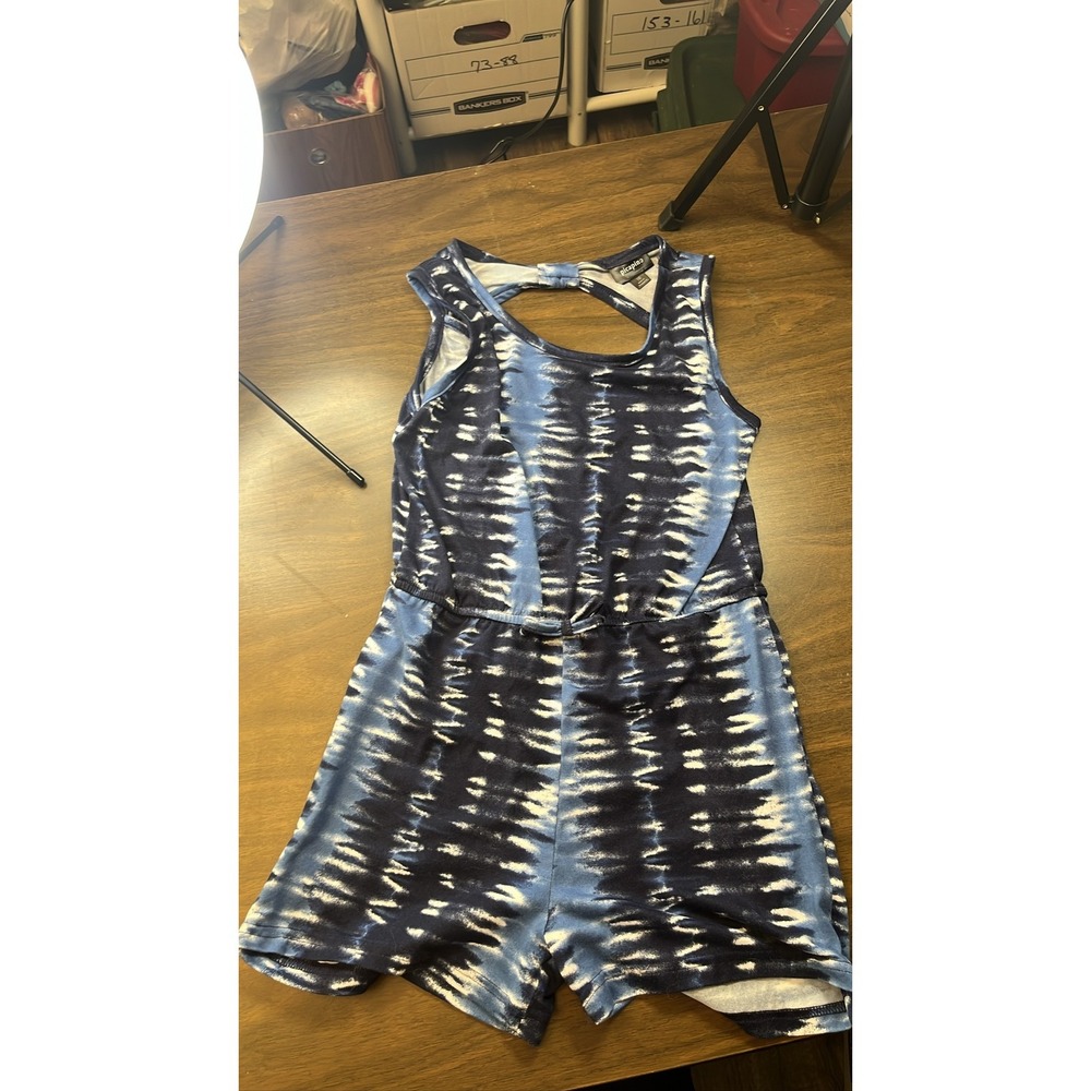 Picapino girls Blue White Tie Dye Romper Sz 10